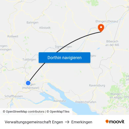 Verwaltungsgemeinschaft Engen to Emerkingen map
