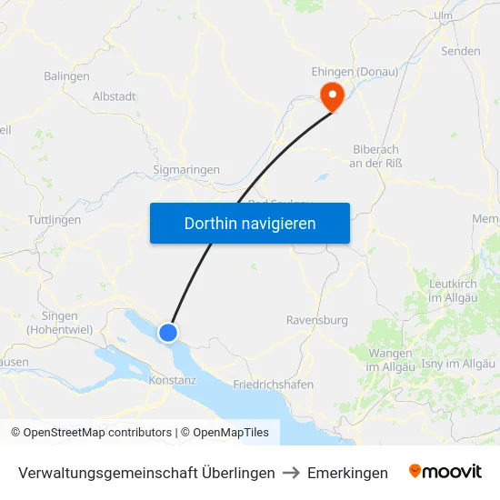 Verwaltungsgemeinschaft Überlingen to Emerkingen map