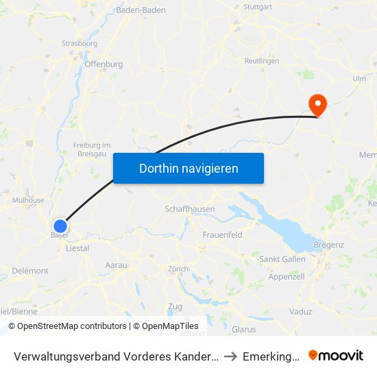 Verwaltungsverband Vorderes Kandertal to Emerkingen map