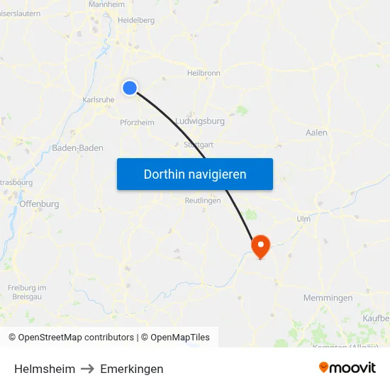 Helmsheim to Emerkingen map
