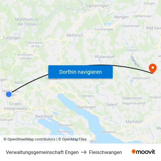 Verwaltungsgemeinschaft Engen to Fleischwangen map