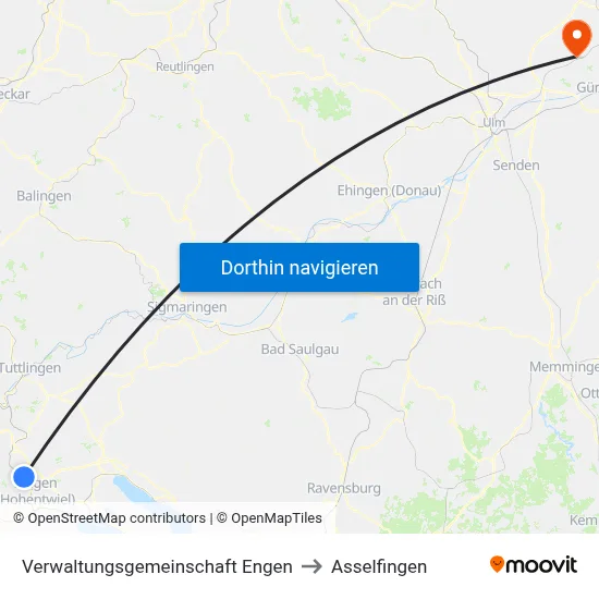 Verwaltungsgemeinschaft Engen to Asselfingen map