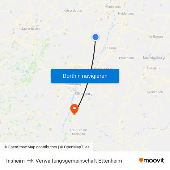 Insheim to Verwaltungsgemeinschaft Ettenheim map