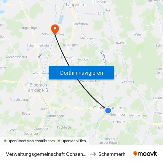 Verwaltungsgemeinschaft Ochsenhausen to Schemmerhofen map