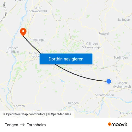 Tengen to Forchheim map
