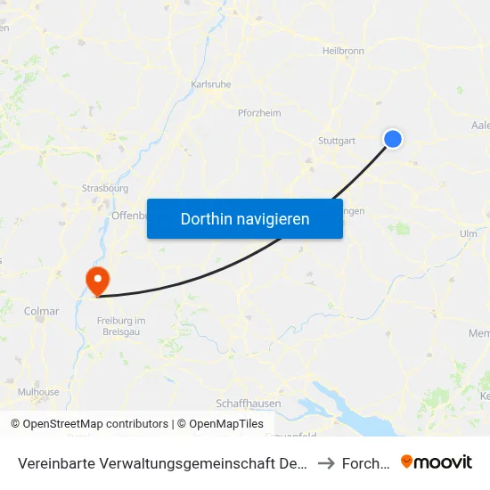 Vereinbarte Verwaltungsgemeinschaft Der Stadt Schorndorf to Forchheim map