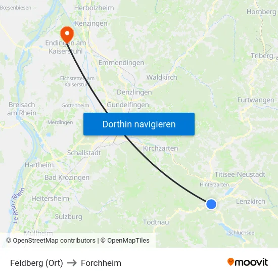 Feldberg (Ort) to Forchheim map