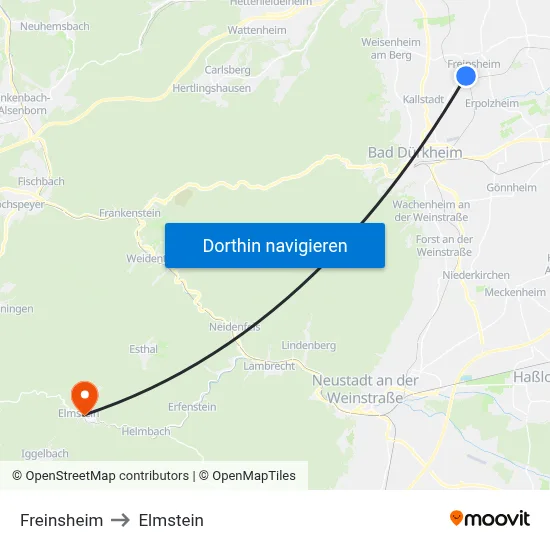 Freinsheim to Elmstein map