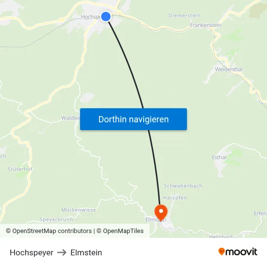 Hochspeyer to Elmstein map