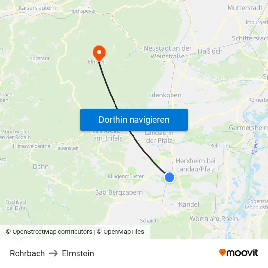 Rohrbach to Elmstein map