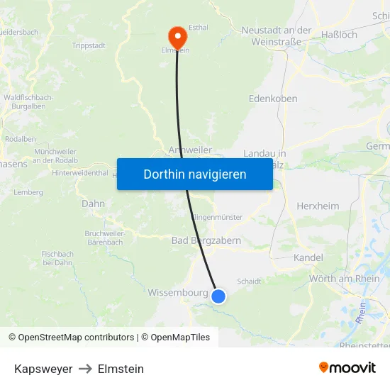 Kapsweyer to Elmstein map