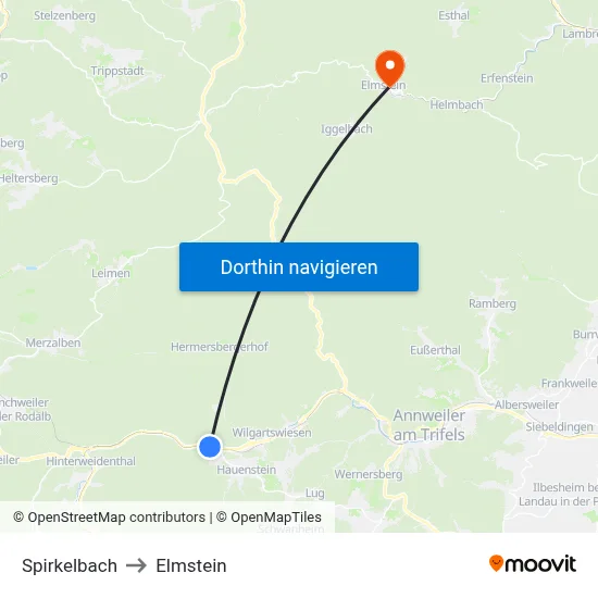 Spirkelbach to Elmstein map