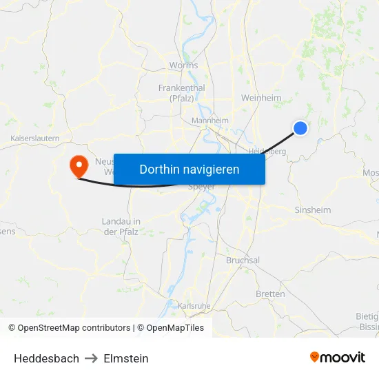 Heddesbach to Elmstein map