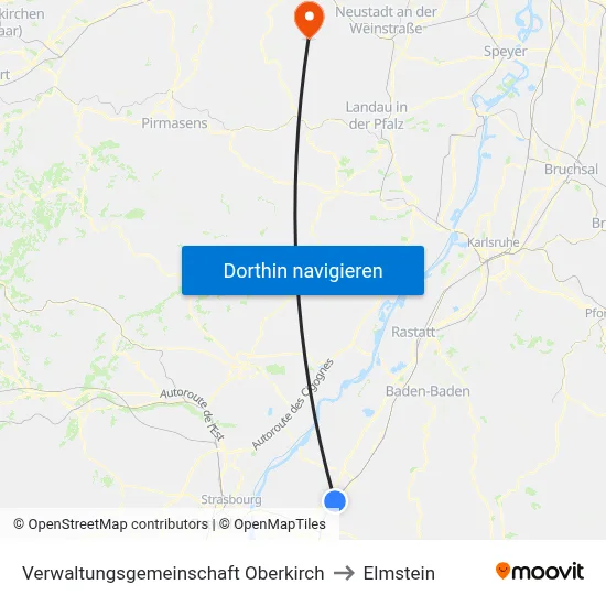 Verwaltungsgemeinschaft Oberkirch to Elmstein map