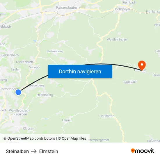 Steinalben to Elmstein map