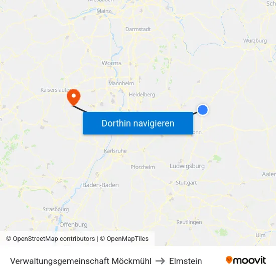 Verwaltungsgemeinschaft Möckmühl to Elmstein map