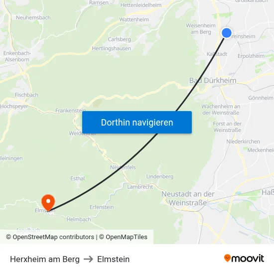 Herxheim am Berg to Elmstein map