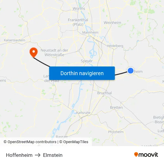 Hoffenheim to Elmstein map