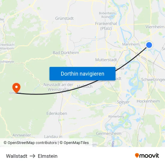 Wallstadt to Elmstein map