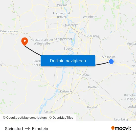 Steinsfurt to Elmstein map