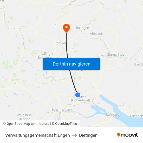 Verwaltungsgemeinschaft Engen to Dietingen map