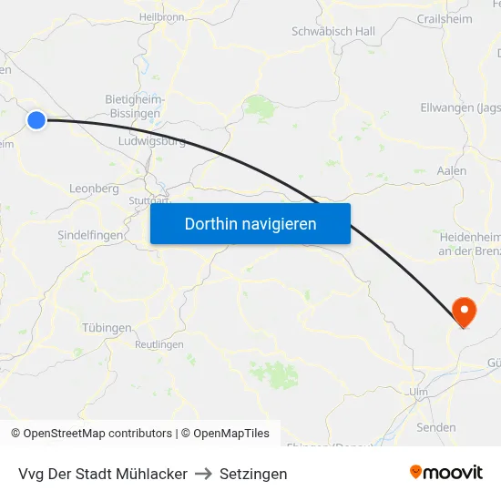 Vvg Der Stadt Mühlacker to Setzingen map