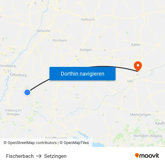 Fischerbach to Setzingen map