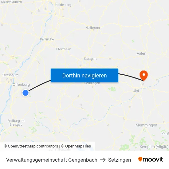 Verwaltungsgemeinschaft Gengenbach to Setzingen map
