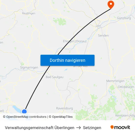 Verwaltungsgemeinschaft Überlingen to Setzingen map