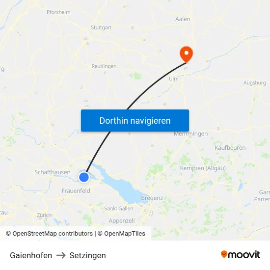 Gaienhofen to Setzingen map