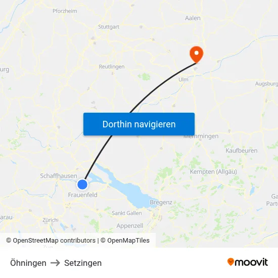 Öhningen to Setzingen map