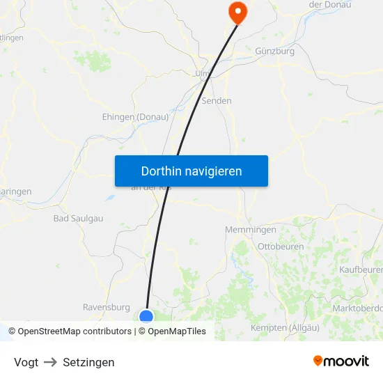 Vogt to Setzingen map