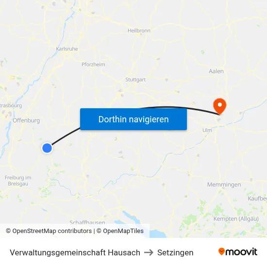 Verwaltungsgemeinschaft Hausach to Setzingen map