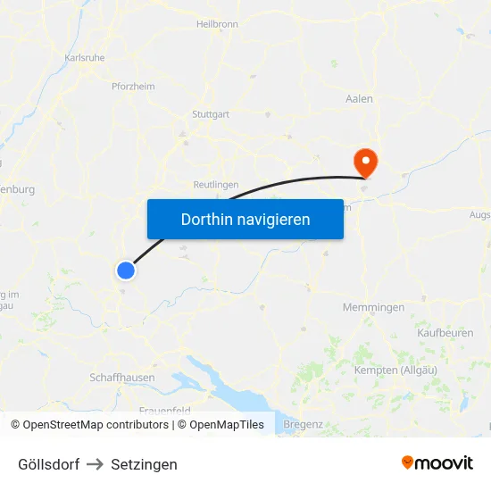Göllsdorf to Setzingen map