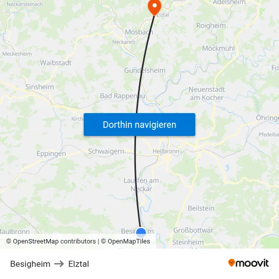 Besigheim to Elztal map
