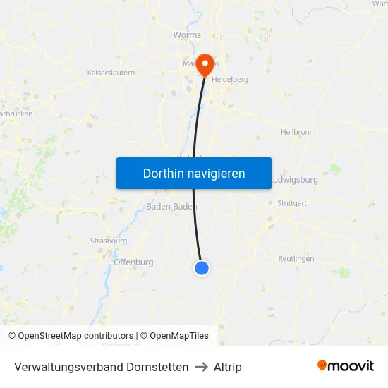 Verwaltungsverband Dornstetten to Altrip map