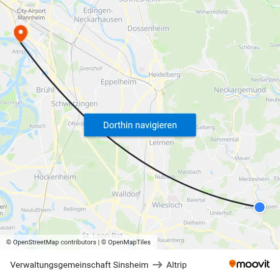 Verwaltungsgemeinschaft Sinsheim to Altrip map