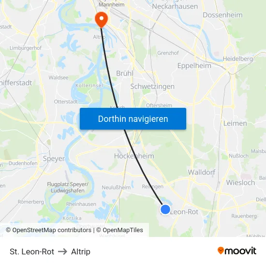 St. Leon-Rot to Altrip map