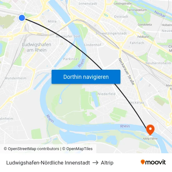 Ludwigshafen-Nördliche Innenstadt to Altrip map