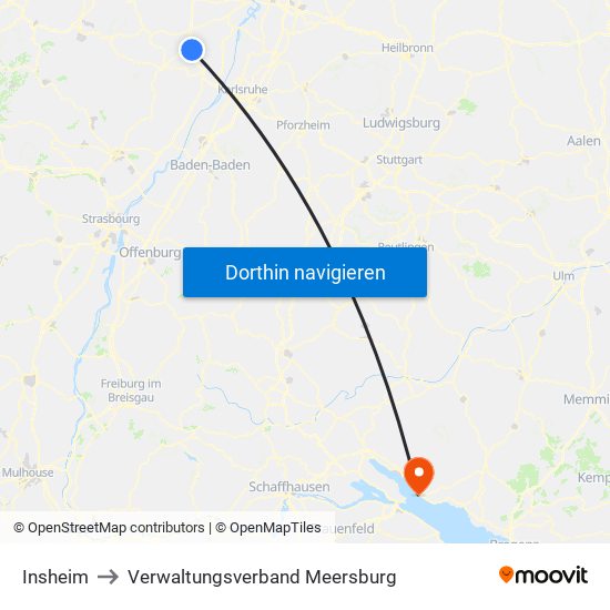 Insheim to Verwaltungsverband Meersburg map