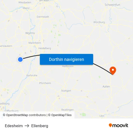 Edesheim to Ellenberg map