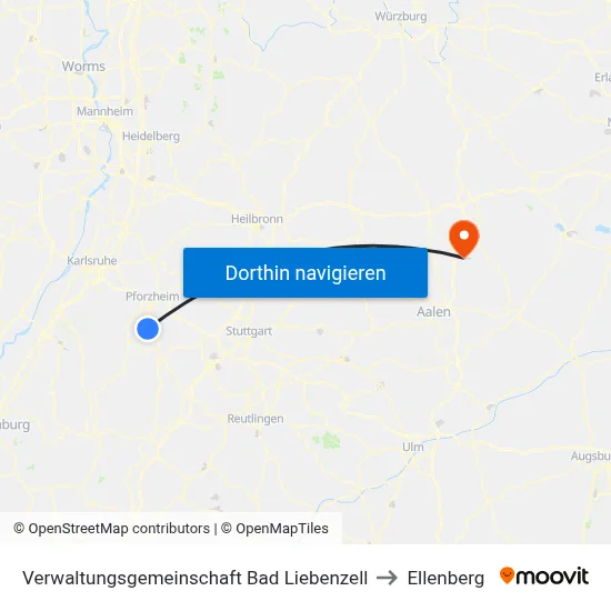 Verwaltungsgemeinschaft Bad Liebenzell to Ellenberg map