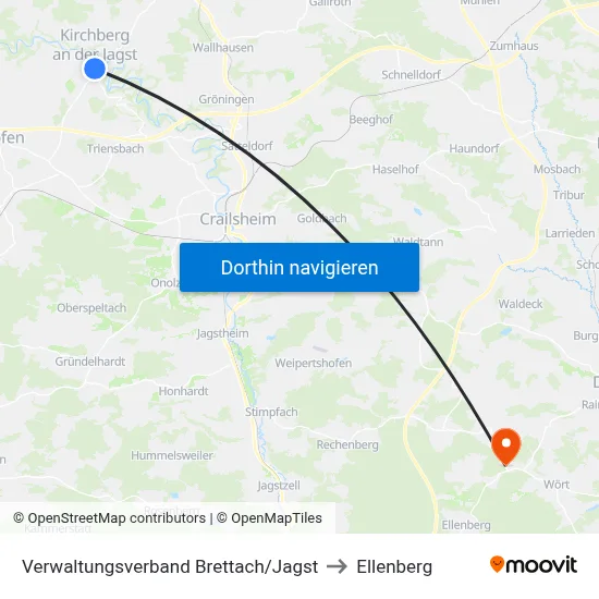 Verwaltungsverband Brettach/Jagst to Ellenberg map