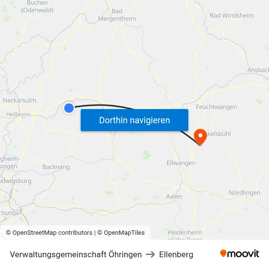 Verwaltungsgemeinschaft Öhringen to Ellenberg map