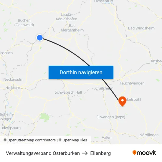 Verwaltungsverband Osterburken to Ellenberg map