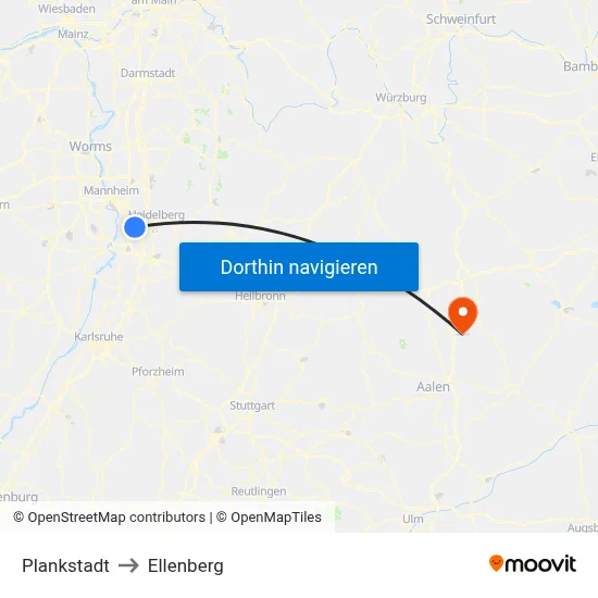 Plankstadt to Ellenberg map