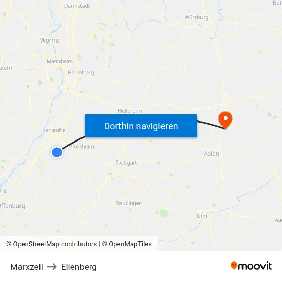 Marxzell to Ellenberg map