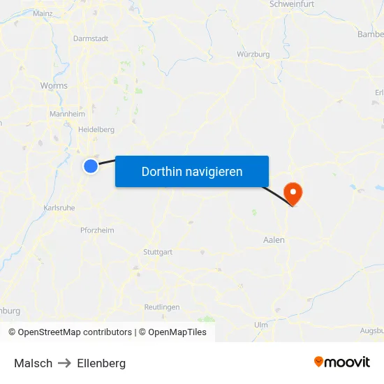 Malsch to Ellenberg map