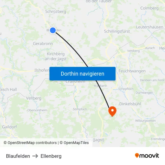 Blaufelden to Ellenberg map