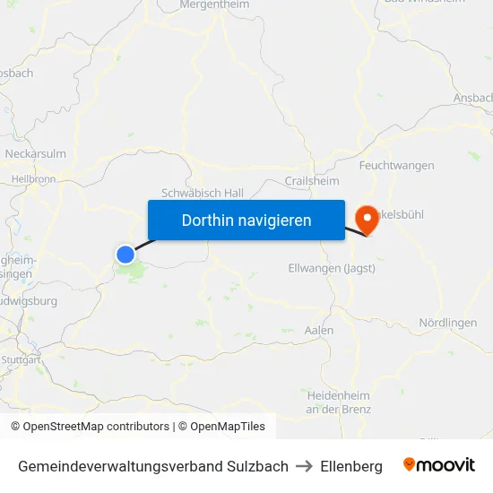 Gemeindeverwaltungsverband Sulzbach to Ellenberg map